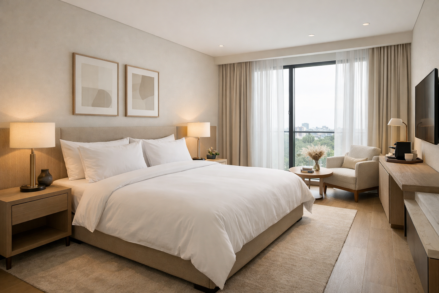 Quarto moderno de hotel